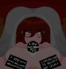 1boy 1girls areola areolae auburn_hair background beat_banger bed bedroom black_eyes blanket blowjob boobjob breasts brown_hair censored censored_penis character_request cum cum_in_mouth dark_room face_down_ass_up fellatio female frame heart-shaped_pupils huge_breasts huge_cock laiya(oc) lights_off lips looking_at_viewer male naked naked_female night nighttime oc original_character paizufella paizuri penis pixel_art teaser text text_box under_blanket voluptuous voluptuous_female zionosprites