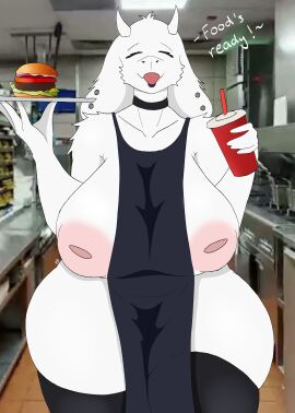 absurd_res anthro bovid breasts burger caprine female food goat hi_res mammal solo toriel undertale undertale_(series) zero_kitty