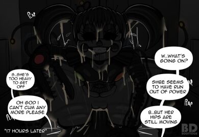 1girls 2d absurdly_lengthy_sex artist_name ass baby_(fnafsl) bad_end big_ass big_breasts black_penis black_sclera bodily_fluids bootydox bottomless breasts butt_from_the_front circus_baby circus_baby_(fnaf) claws cleavage clown_girl continue_after_cum covered_in_cum cowgirl_position cum cum_drip cum_in_mouth cum_inside cum_on_body cum_on_breasts cum_on_face dark-skinned_male dark_skin death_by_snoo_snoo dialogue digital_media_(artwork) dirty_talk ejaculation english_text evil_grin excessive_cum excessive_genital_fluids eyes_rolling_back fazbearhub female femdom five_nights_at_freddy's five_nights_at_freddy's:_sister_location front_view genitals hi_res hours_later huge_ass humanoid lights_off looking_pleasured male male/female male_pov monochrome motion_lines nightmare_waifu onomatopoeia overflow penetration penis plap pov power_bottom pussy robot scissors scrap_baby scrap_baby_(fnaf) sex shutdown simple_background smile solo_focus speech_bubble spelling_error sweat sweatdrop sweaty_thighs talking_to_viewer tall text thick_thighs topwear vaginal_penetration vaginal_sex watermark wide_hips