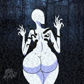 ablazemosquit0 ass ass_focus breasts chubby creepy creepypasta female nipples no_face pale_skin pussy skinny slenderwoman taller_female thick_thighs
