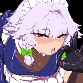 1girls animated blowjob_gesture blush female gloves light-skinned_female light_skin sakuya_izayoi tagme takorin touhou