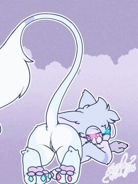 animated anthro anus ass blue_eyes butt_heart claws eyewear female generation_1_pokemon genitals gingy_k_fox glasses heterochromia legendary_pokemon looking_at_viewer looking_back looking_back_at_viewer male male_(lore) mew mew_(pokemon) nintendo painted_claws paws pink_eyes pokemon pokemon_(species) presenting presenting_hindquarters presenting_pussy pussy shaking_ass shaking_butt shiny_mew shiny_pokemon tail tail_motion tailwag tapping_finger toe_claws trans_(lore) wiggle