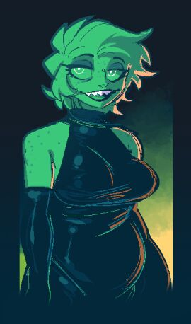 2024 2d 2d_(artwork) 2d_artwork ass breasts female green-haired_female green_body green_eyes green_hair green_skin hair inka_(inkplasm) messy original original_character solo tagme welwraith