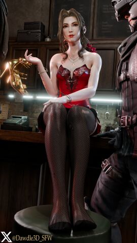 3d aerith_gainsborough blender dawdle3d final_fantasy_vii_remake tagme