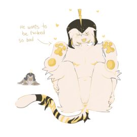 cuntboy english_text feet_up femboy forsaken_(roblox) fur heart helmet intersex male naked paws ringmaster_(forsaken) roblox roblox_game robloxian self_upload sexmaster99 tagme text tiger_tail tongue tongue_out trans_man twink wink