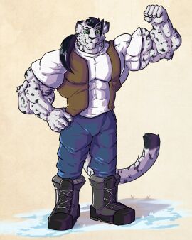 abs biceps feline furry male muscles muscular muscular_arms muscular_legs muscular_male muscular_thighs novra_(artist) pecs snow_leopard