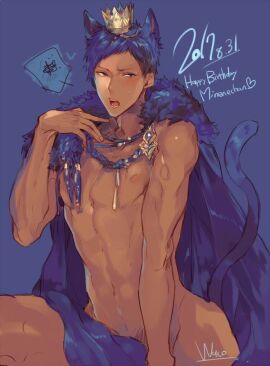 aomine_daiki ass cat_boy cat_ears cat_tail cute_face daiki_aomine feminine_male kuroko's_basketball kuroko_no_basuke male muscles neko neko_ears tan_skin thick_ass thick_thighs