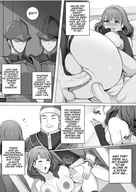 1girls 3boys against_glass anal anus arm_support armor ass balls bangs bare_thighs bed bent_over blush breast_press breasts celica_(fire_emblem) closed_eyes comic covering_mouth double_penetration doujin earrings english_text female female_focus fingerless_gloves fire_emblem fire_emblem_echoes:_shadows_of_valentia gloves greyscale grin group_sex helmet indoors large_ass large_breasts long_hair male medium_hair mmf_threesome moaning monochrome multiple_boys multiple_males naked_gloves naked_thighhighs nintendo nipples nude nude_female on_bed one_eye_closed open_mouth penis pillow pussy queen revolverwingstudios royalty sex shocked smile soldier sound_effects testicles text thick_thighs thighhighs thighs threesome tiara vaginal_penetration
