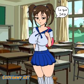 anastacha_mikaelys brown_hair chinese_female digital_drawing_(artwork) game ibispaintx its_not_my_neightbor uniform