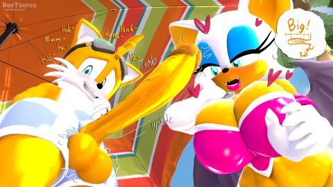 3d 3d_(artwork) 3d_model absurd_res age_difference anthro bat beach big_breasts big_penis breasts canid canine duo female fox genitals hi_res kabalmystic male male/female mammal miles_tails_prower mobian mobian_(species) mobian_bat neotaurus older_female penis rouge_the_bat rouge_the_bat_(kabalmystic) sega sonic_(series) sonic_adventure_2 sonic_the_hedgehog_(series) tails tails_the_fox younger_male