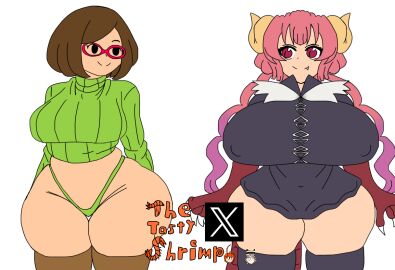 breasts brown_hair dragon huge_ass huge_breasts hyper_breasts ilulu ilulu_(dragon_maid) ilulu_(maidragon) ilulu_(miss_kobayashi's_dragon_maid) miss_kobayashi's_dragon_maid nikki_(swapnote) thetastyshrimp thong