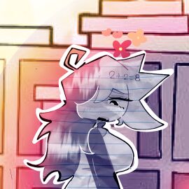 breasts classroom eyes female fpe fundamental_paper_education moaning paper sweating white whitehair zip zip_(fundamental_paper_education)