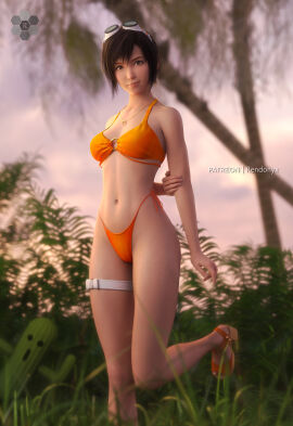1girls 3d beach bikini bikini_bottom bikini_top black_hair brown-eyed_female brown_eyes cactuar clothed clothed_female female female_focus female_only final_fantasy final_fantasy_vii final_fantasy_vii_remake happy happy_female light-skinned_female light_skin looking_at_viewer petite petite_body petite_female rendonyx short-haired_female short_hair shorts smile smiling smiling_at_viewer solo solo_female solo_focus yuffie_kisaragi