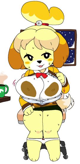 1girls 2022 2d animal_crossing anthro big_areola big_breasts big_nipples breasts breasts_out brown_nipples busty canine chair dark_nipples domestic_dog dream-cassette drink edit female female_only hoshime huge_areolae huge_breasts huge_nipples indoors isabelle_(animal_crossing) large_breasts looking_at_viewer mob_face nintendo nipples office_lady panties panties_down pussy sitting_on_chair solo thick_thighs thighs transparent_background window