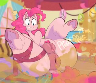 2025 animal_genitalia animal_pussy anus ass big_anus big_ass big_butt blue_eyes buckteeth clothing curled_hair cutie_mark equid equine equine_anus equine_genitalia equine_pussy eyelashes fart fart_cloud fart_fetish female feral friendship_is_magic fur genitals hair hasbro hat headgear headwear hi_res hooves horse lying mammal mostly_nude my_little_pony on_back on_ground onomatopoeia party_hat pink_body pink_fur pink_hair pinkie_pie_(mlp) plump_labia pony presenting presenting_hindquarters pubes puffy_anus pussy smile solo sound_effects teeth text twistedfurby