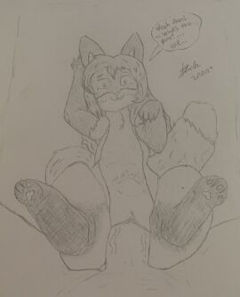 1boy 1girls anthro averi_(fiddleafox) canid canine dipstick_tail female female_anthro fennec_focks_(artist) fox fur genitals gloves_(marking) leg_markings lying male mammal markings monochrome multicolored_fur on_back pawpads paws penis pussy sex sketch sketch_page socks_(marking) solo speech_bubble tail tail_markings text vaginal_penetration