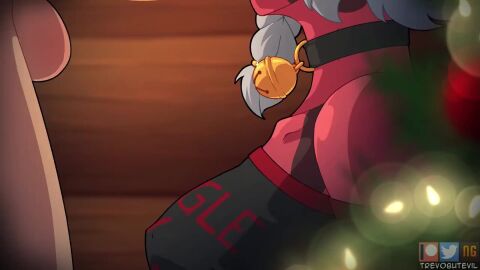 2d animated animation bell_collar blowjob calico_(trevobutevil) christmas christmas_outfit closed_eyes deepthroat demon_girl great_celacanto_(gcelacanto/inmortalgreat) hellicava large_penis opennsfwsp oral oral_sex original_character pointy_ears saliva sound tagme throat_bulge throat_fuck tongue_out_blowjob trevobutevil video