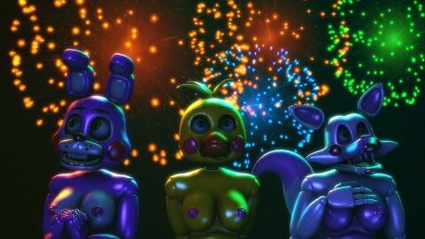 3d 4k animatronic awe beak bird bird_girl bunny bunny_ears bunny_girl dark_lighting disboi215 female fireworks five_nights_at_freddy's fox fox_ears fox_girl fox_tail hand_on_chest hands_behind_back hands_together highres holidays lipstick mangle_(fnaf) new_year pink_body pink_nipples pipnk_cheeks praying_hands red_cheeks red_lipstick robot rosy_cheeks sfm shiny_body shiny_skin source_filmmaker toy_bonnet_(fnaf) toy_chica_(fnaf) white_body wholesome yellow_body