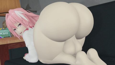 1boy 3d_(artwork) animated ass ass_focus astolfo_(fate) bubble_butt fate_(series) femboy huge_ass light_skin looking_at_viewer looking_back male_only mr_chazz80 pink_hair sfm solo sound source_filmmaker tagme testicles video wide_hips