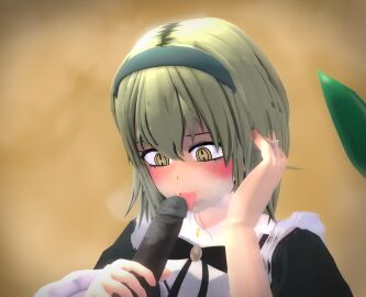 2boys alternate_version_available bill_(black_souls) black_souls black_souls_2 blowjob blowjob_only femboy femboy_focus green_hair grimm_(black_souls) human humanoid licking licking_penis lisedoub lizard lizard_tail lizardman looking_at_penis maid_uniform male male/male pale pale-skinned_male pale_penis pale_skin simple_background tail undead yellow_eyes