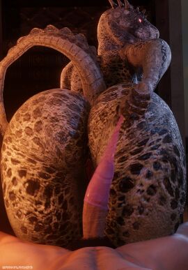 1boy 1girls 3d anthro anus argonian ass big_ass big_penis condom_rejection condom_removal darkflash23 female glowing_eyes huge_ass human_on_anthro human_on_humanoid humanoid imminent_sex interspecies light-skinned_male light_skin looking_back male male/female mischievous_smile partial_male penis pov pulling_condom pussy red_eyes removing_condom scalie skyrim smile spikes_(anatomy) straight teeth the_elder_scrolls thick_ass