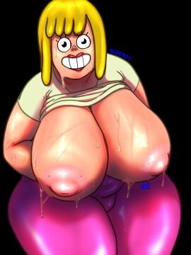 1girls big_breasts blonde_hair blueast breasts cartoon_network chubby chubby_female clarence clothed clothing exposed_breasts female female_focus female_only huge_breasts light-skinned_female light_skin looking_at_viewer mary_wendell mature mature_female milf mother nipples plump voluptuous voluptuous_female wide_hips