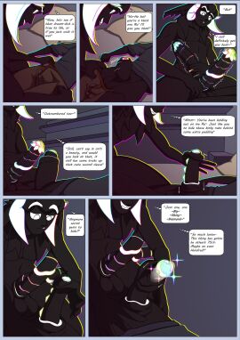 2_penises algredo animal_genitalia animal_penis arty_(itsmemtfo4) bedroom black_body black_hair comic deepfriedlasereyes diphallia diphallism duo exotic_gentials foreskin genitals hair handjob hemipenes hi_res holding_penis horn humanoid inspecting_penis magic male masturbation multi_genitalia multi_penis nude original original_character original_characters penile penis projection ruly_(deepfriedlasereyes) sex sleep_sex sleeping text thick_penis unbuttoning_underwear uncircumcised wet_dream