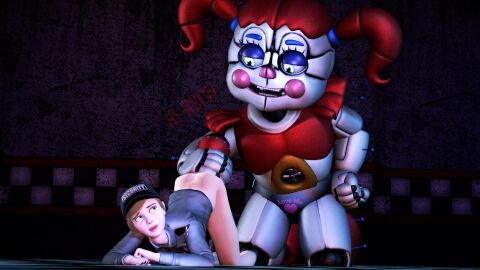 2girls 3d accurate_art_style ambiguous_penetration animatronic ass ass_up baby_(fnafsl) blonde_hair blue_eyes circus_baby circus_baby_(fnaf) circus_baby_(original) female female/female five_nights_at_freddy's five_nights_at_freddy's:_security_breach five_nights_at_freddy's:_sister_location full_color hand_on_hip human microphone pubic_tattoo red_hair robot robot_girl robot_humanoid somethingshrimpii twintails vanessa_(fnaf)