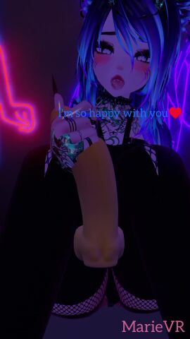 ahe_gao ahegao_face blue_eyes blue_hair dildo handjob marievr sex_toy sexy tagme tongue tongue_out video vrchat vrchat_avatar vrchat_model