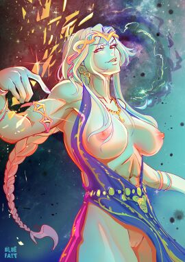 1girls abs big_breasts blonde_hair blue_fayt bluefayt bracelet braided_hair breasts breasts_out crown elden_ring female female_only fromsoftware honekoao milf muscular muscular_female necklace pink_nipples pussy queen_marika_the_eternal tagme