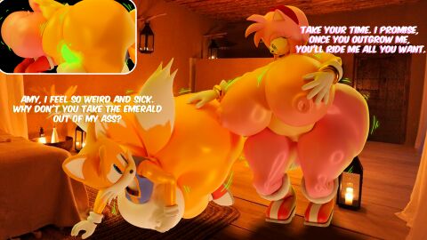 3d amy_rose anthro ass ass_expansion belly big_ass big_belly big_breasts breasts bubble_ass bubble_butt canid canine female femboy fox hedgehog huge_ass huge_breasts inflation kirryez large_ass large_breasts male massive_ass massive_breasts nipples object_in_ass partially_clothed smotrilla sonic_(series) sonic_the_hedgehog_(series) tails tails_the_fox thick_thighs wide_hips