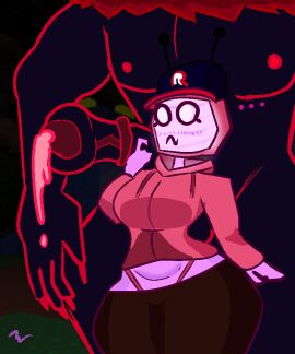 1boy 1boy1girl 1girls beast big_penis breasts clothed_female cum cum_drip female forsaken_(roblox) guest_666_(forsaken) hoodie horsecock male male_out_of_frame penis roblox roblox_game robloxian self_upload shocked size_difference tagme therandombee thick_thighs tv_head veeronica