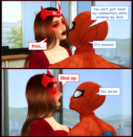 1boy 1girls ass athletic athletic_female athletic_male avengers big_ass big_breasts bottom_heavy breasts bust busty chest comic curvy digital_media_(artwork) female female_focus fit fit_female fit_male hero heroine hips hourglass_figure huge_ass huge_breasts human large_ass large_breasts legs light-skinned_female light-skinned_male light_skin lips male male/female marvel marvel_comics mature mature_female milf mother mutant_(marvel) peter_parker pof3445 scarlet_witch slim_waist sorceress spider-man spider-man_(series) story straight superhero superheroine thick thick_hips thick_legs thick_thighs thighs top_heavy voluptuous waist wanda_maximoff wide_hips witch