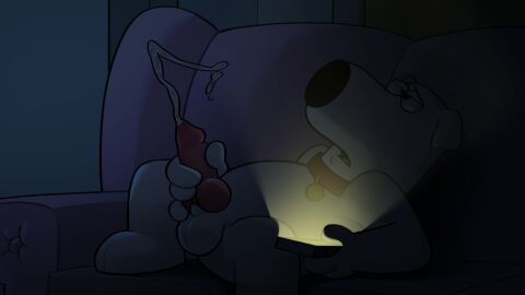 2024 20th_century_fox 20th_century_studios animal_genitalia animal_penis anthro balls bodily_fluids brian_griffin canid canine canine_genitalia canine_penis canis cellphone cum domestic_dog ejaculation electronics erection family_guy fur fuzzy_door_productions genital_fluids genitals hairlessboyblunder hi_res male mammal masturbation nude open_mouth penile penile_masturbation penis phone solo solo_male white_body white_fur