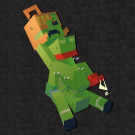 3d big_breasts big_penis blush breasts bunnydebun creeper futanari huge_breasts huge_cock intersex lottieplus masturbation minecraft penis precum red_eyes sweat