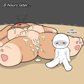 1girls 2024 absurd_res after_sex anthro anus areola ass balls big_breasts big_ears blush blush_stickers bodily_fluids breasts brown_body brown_ears brown_fur closed_eyes cum cum_between_breasts cum_from_ass cum_from_pussy cum_in_ass cum_in_pussy cum_inside cum_on_belly cum_on_body cum_on_breasts cum_on_face cum_on_ground cum_on_leg cum_on_pussy cum_string dialogue digital_media_(artwork) drooling duo english_text female flaccid fucked_to_exhaustion fucked_unconscious fur gaping gaping_anus genital_fluids genitals gloves_(marking) hi_res human lagomorph larger_anthro larger_female leaking_cum leg_markings leporid looking_pleasured looking_tired lying male male/female mammal markings monster_bunny_(character) multicolored_body multicolored_ears multicolored_fur navel neck_tuft nipples nude nude_anthro nude_female nude_human nude_male on_back open_mouth open_smile pawpads penis pink_areola pink_inner_ear pink_nipples pink_pawpads pink_tongue pussy rabbit saliva shaking sitting size_difference smaller_human smaller_male smile socks_(marking) spread_legs spreading tan_body tan_ears tan_fur text thick_thighs tongue tonytoran tremble_spikes trembling tuft uncensored vagina white_body