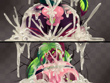 armpit_hair armpits breasts clothed commission commissioner_upload cum excessive_cum female glory_hole hazbin_hotel missi_zilla monster monster_girl pussy rakunart saliva scalie tagme zeezi