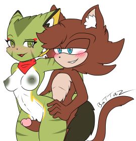 anthro artist_request big_breasts big_penis blush breasts carol_tea feline female female_protagonist freedom_planet freedom_planet_2 from_behind male nude nude_female nude_male oc penis thick_thighs thigh_sex video_games wildcat