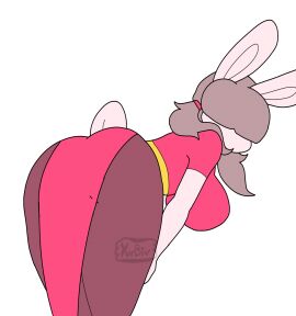animated_gif animation_meme_community artist_upload ass bunny_ears bunny_girl cute digital_media_(artwork) female furry outfit pink_body yurbiv