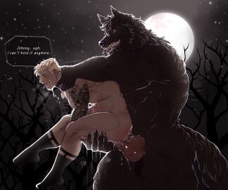 2boys alternate_version_at_source alternate_version_available anal anal_insertion anal_sex anthro_on_human anthro_penetrating anthro_penetrating_human ass belly_bulge blonde_hair bulging_belly call_of_duty call_of_duty_modern_warfare_2_(2022) choking_while_penetrating duo english_text erection fangs forest fucked_from_behind fucked_into_submission fucked_senseless fucked_silly fur gay gay_anal gay_domination gay_sex ghost_(modern_warfare_2) grabbing_from_behind hairy human human_male human_penetrated interspecies john_mactavish knot knotted_cock knotted_penis light_skin majormelon1 male male_only monster_boy monster_cock monsterfucker monsterfucking moon neck_grab night open_mouth outdoors penis penis_in_ass saliva scratch_marks scratches scratching sex sharp_teeth simon_riley simon_riley_bottom size_difference size_play socks star starry_sky stomach_bulge tail tattoo tattoos teeth teratophilia text tongue tongue_out used_as_an_object used_like_a_toy video_games werewolf yaoi