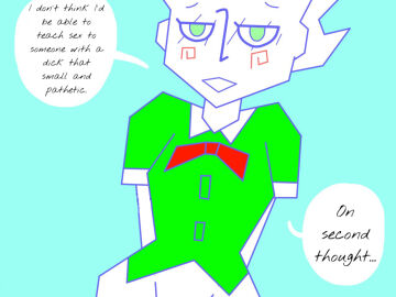 condescending green_eyes implied_penis making_fun_of male miss_j. offscreen_character penis pov rejection scp-5094 scp_foundation small_penis_humiliation solo taunting teacher third-party_edit white_skin