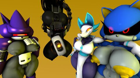 16:9 3d alternate_species anthro artificial_intelligence ass big_ass big_breasts black_sclera blue_body boiboi9999 breasts clothed clothing curvy_female curvy_figure deltarune digital_media_(artwork) eulipotyphlan felid feline female furry genitals glados glados_(central_core) group hand_on_breast handwear hedgehog hi_res humanoid looking_at_viewer machine mammal mecha_sonic mecha_sonic_mk._ii metal_sonic nipples nude passbass portal_(series) pussy red_eyes robot robot_humanoid sega simple_background solo sonic_(series) sonic_the_hedgehog_(series) source_filmmaker_(artwork) tail tasque_manager_(cryptiacurves) tasque_manager_(deltarune) thick_thighs undertale_(series) valve wide_hips widescreen yellow_eyes