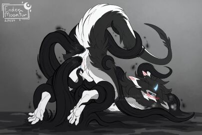 anal anal_juice anal_sex anus black_tentacles blue_glow blush bodily_fluids dragon ear_blush ears_flat ender_(endermoonfur) endermoonfur enjoying female female_penetrated feral fluffy fur furred_dragon furred_scalie genital_fluids genitals glowing glowing_horn horn mythological_creature mythological_scalie mythology narrowed_eyes penetration pink_pussy presenting presenting_anus presenting_pussy pussy raised_tail scalie sex solo tail tail_weapon teasing tentacle tentacle_in_ass tentacle_in_pussy tentacle_penetration tentacle_sex tentacles_on_female vaginal_fluids vaginal_penetration