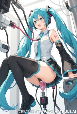 ai_generated clothes fucking_machine hatsune_miku orgasm sitting small_breasts