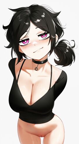 ashley_graves black_hair breasts female large_breasts purple_eyes tagme the_coffin_of_andy_and_leyley waligner