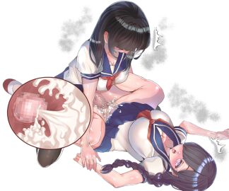 1futa 1girls ahe_gao big_breasts braided_hair breasts censored clothing cum cum_in_pussy cum_inside cumshot female futa_on_female futanari futanari_uniform_girl game_cg glasses intersex missionary_position penis pussy school_uniform schoolgirl sex shiny_skin skirt spread_legs tagme thighhighs uncleoji uterus vaginal_penetration vaginal_sex x-ray