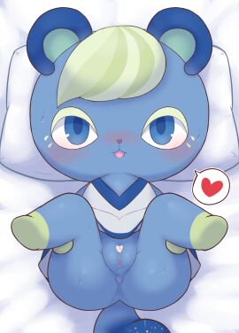 animal_crossing anthro anus ass blush bottomless female heart ione_(animal_crossing) k_kajiura nintendo pussy squirrel video_games