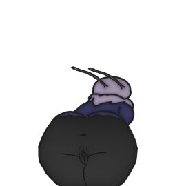 antennae anus ass ass_focus bending_forward bending_over bent_over breasts bug clothing female female_only furry furry_female furry_only hollow_knight moth no_artist no_artist_signature no_eyes no_humans no_panties no_source no_underwear open_anus pussy seer_(hollow_knight) simple_background thighs vagina white_background