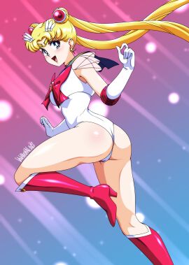 1girls 2022 absurd_res adult_swim alluring ass bishoujo_senshi_sailor_moon bishoujo_senshi_sailor_moon_r bishoujo_senshi_sailor_moon_r_the_movie bishoujo_senshi_sailor_moon_s bishoujo_senshi_sailor_moon_s_the_movie bishoujo_senshi_sailor_moon_supers bishoujo_senshi_sailor_moon_supers_the_movie blonde_hair blue_eyes boots bow cameltoe circlet crescent crescent_earrings danmakuman double_bun earrings elbow_gloves gloves hair_bun high_heel_boots high_heels high_res jewelry knee_boots leotard open_mouth retro_artstyle sailor_moon see-through_clothes signature smile super_sailor_moon toei_animation toonami twintails usagi_tsukino viz_media white_gloves white_leotard