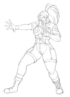 1girls big_breasts breasts female gloves king_of_fighters leona_heidern light-skinned_female light_skin long_hair military military_uniform ponytail shoes shorts thick_thighs thighs tied_hair voluptuous